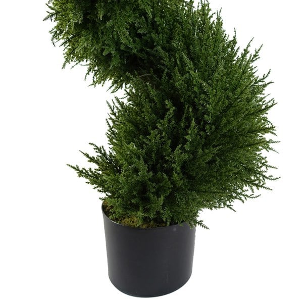 Leaf 120cm Pair of Spiral Cypress Tree Artificial Topiary