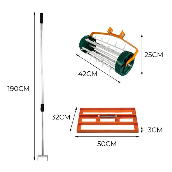 T-mech 50cm Lawn Leveller & Aerator – Orange