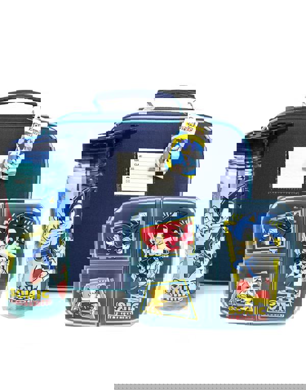 Sonic the Hedgehog Girls Blue Sonic , Tails & Knuckles Placement Print Lunch Bag Bottle and Snack Pot (One Size)
