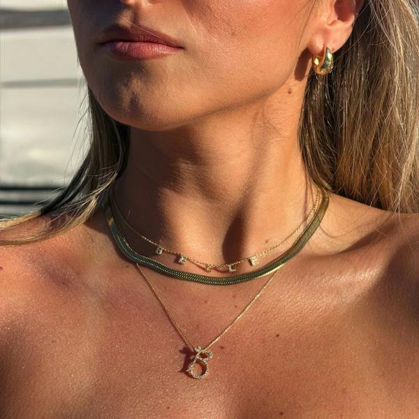 Say It With Herringbone Necklace - Yellow Gold