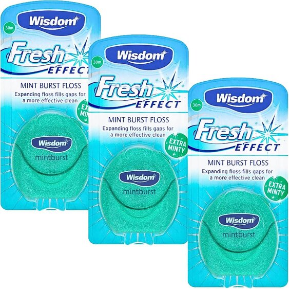 Wisdom Fresh Effect Mint Dental Floss 3 x 30m