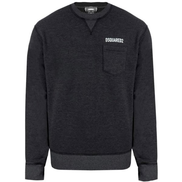 Dsquared2 Pocket Logo Faded Black Sweatshirt