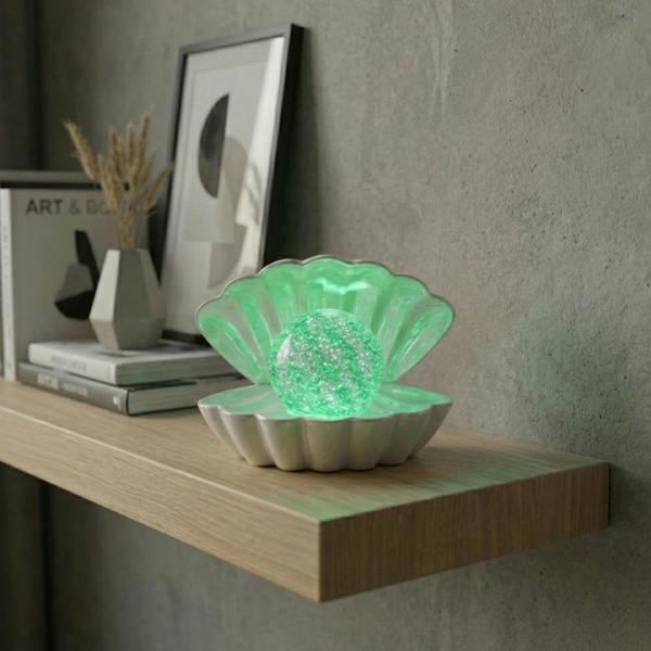 Garden Greatness Pearlescent Clam Shell Glitter Lamp