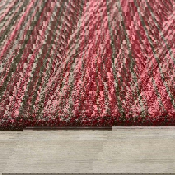 Fine Stripes Red Wool Rug | Sustainable & Stain Resistant