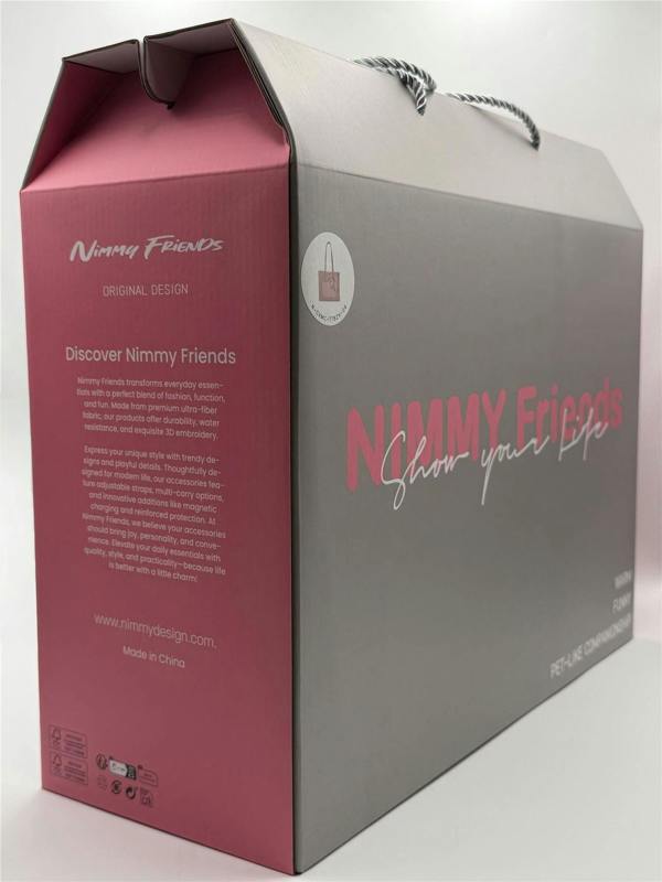 Nimmy Friends Nimmy Magnetic Fashion Series Combo White Cat Tote Bag Pink - N-CXMX-TTBZH-04
