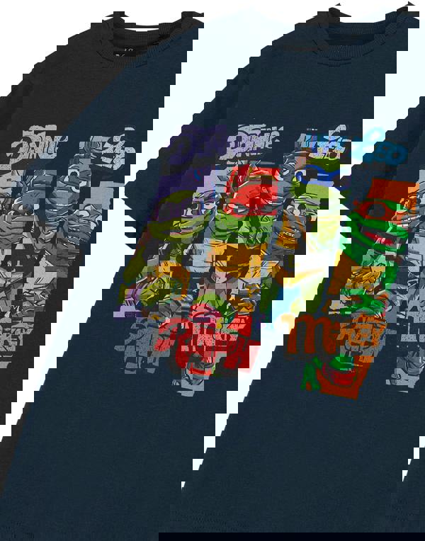 Teenage Mutant Ninja Turtles Boys Blue Character Slices Short Sleeved T-Shirt