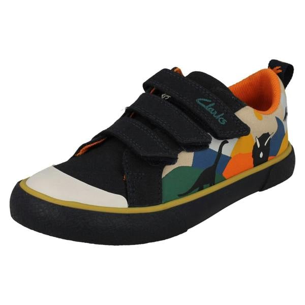 Clarks Childrens Clarks Animal Detailed Hook & Loop Canvas Shoes Foxing Play