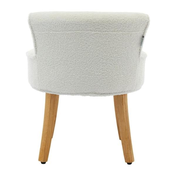 Living and Home Teddy Fleece Dressing Table Stool with Solid Wood Legs