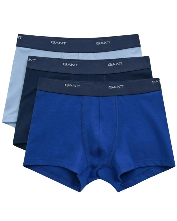 GANT 3-Pack Core Logo Boxer Trunks, Blue/Navy