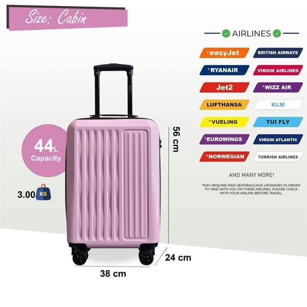 Infinity Luggage ABS Hard Shell Suitcase Luggage Set Travel Carry on Cabin Bag