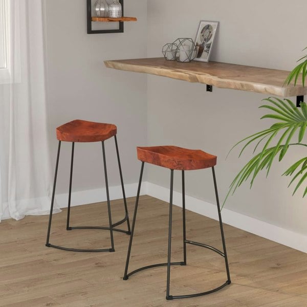 Berkfield Gavin Bar Stools 2 pcs 45x40x63 cm Solid Wood Mango