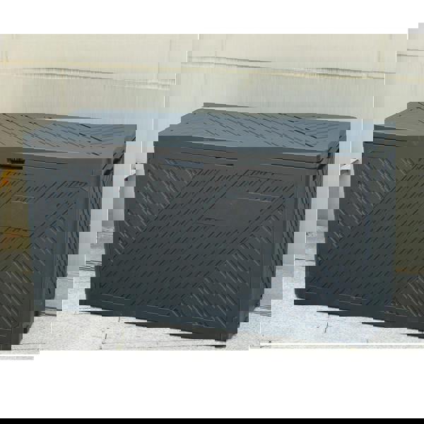 Gr8 Garden Anthracite 280L Plastic Storage Box Garden Outdoor Shed Utility Cushion Chest