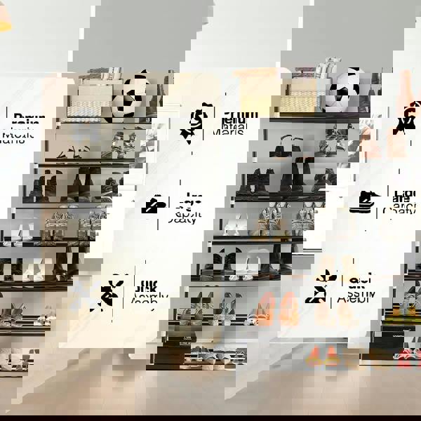 MANTRARAJ 7 Tier Heavy Duty Metal Shoe Quick Assembly Shoe Rack Shoe Storage Cabinet Holds Upto 35 Pairs