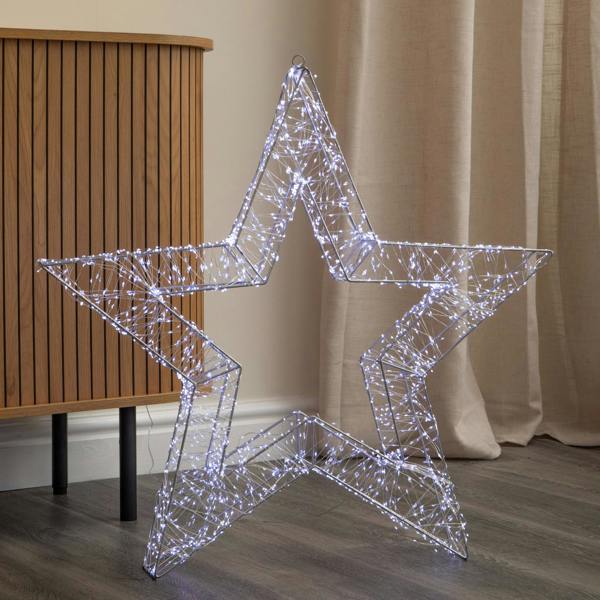 Samuel Alexander 78cm Light up Galaxy Christmas Star with 2400 White LEDs & Timer