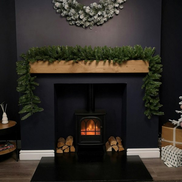 Samuel Alexander 2.7m x 30cm Plain Green Christmas Garland with 260 Bullet Tips