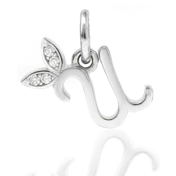 Say It With Winged Initial Charm - Sterling Silver