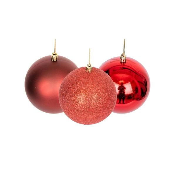 6cm/18Pcs Christmas Baubles Shatterproof Dark Red Tree Decorations image 1