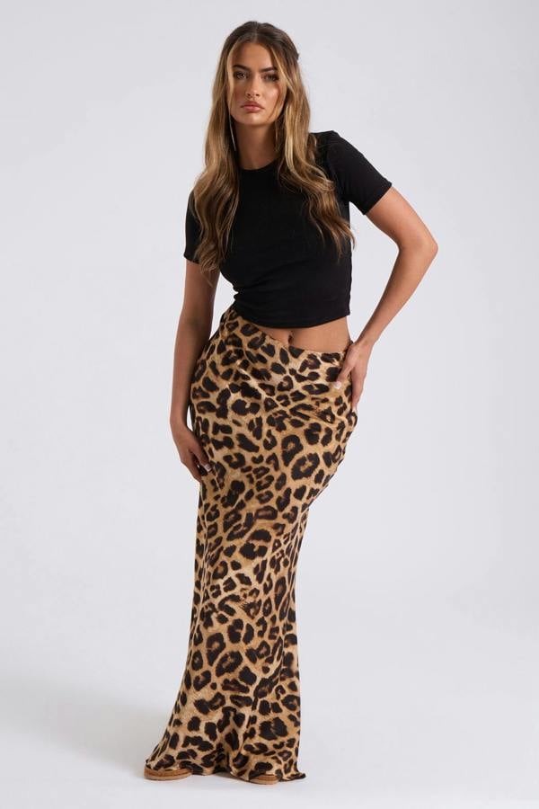 Urban Bliss Leopard Bias Cut Maxi Skirt