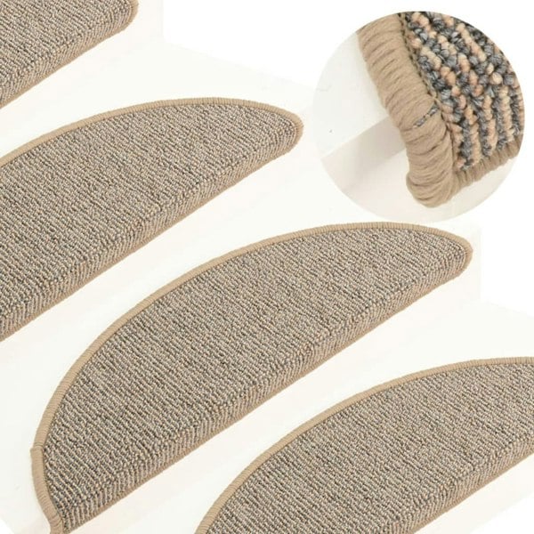Berkfield Carpet Stair Treads 15 pcs Brown 56x17x3 cm