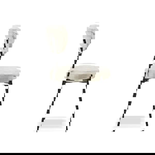 TRL Furniture Arlo Luxe Velvet Dining Chairs – Stackable - Cream (Set of 2)