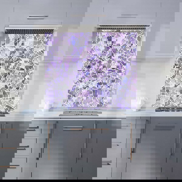 Warren Reed - Designer Purple and White Mosaic Design Kitchen Splashback