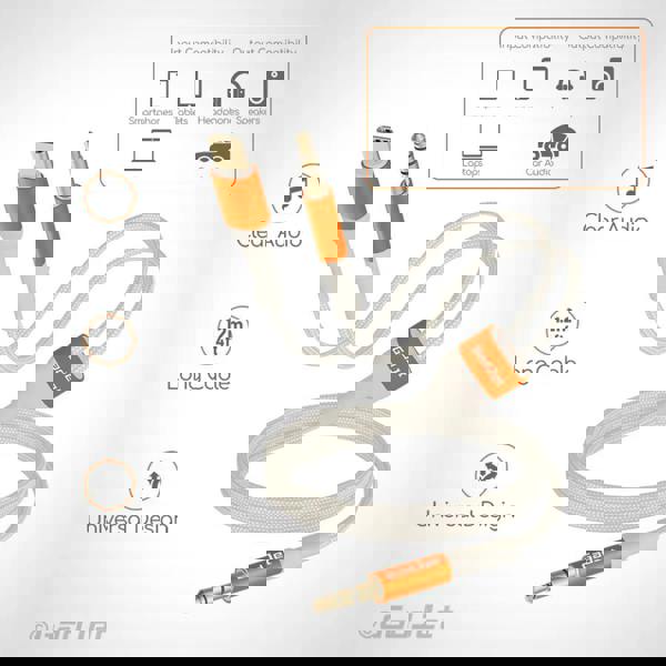 GadJet 2-in-1 AUX + USB-C Audio Cable
