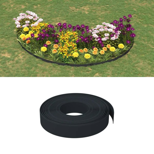 Berkfield Garden Edgings 2 pcs Black 10 m 10 cm Polyethylene