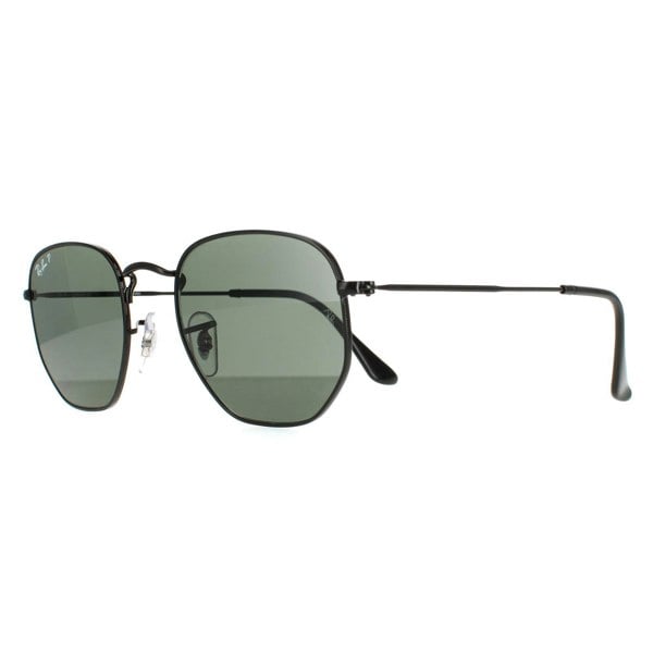 Ray-Ban Sunglasses Hexagonal RB3548N 002/58 Polished Black Green Polarized