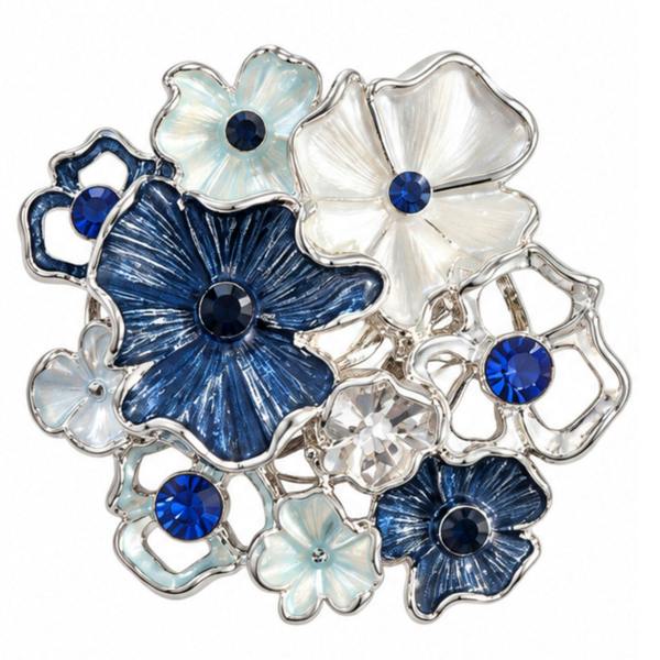 Love EMVY Floral Magnetic Brooch with Crystal Effect Detail, 6cm