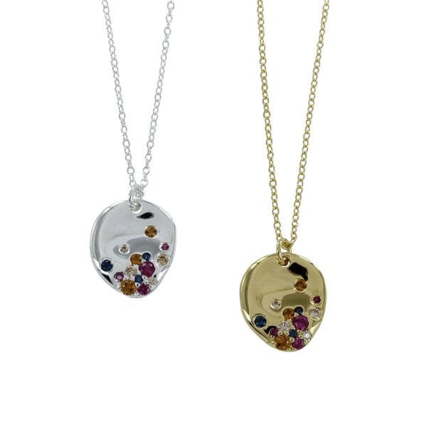 Rainbow Stone Pebble Necklace - Reeves & Reeves