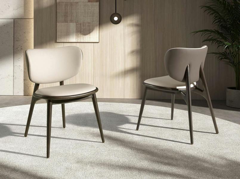 Angel Cerdá Chair in cream and dark grey leatherette 4257