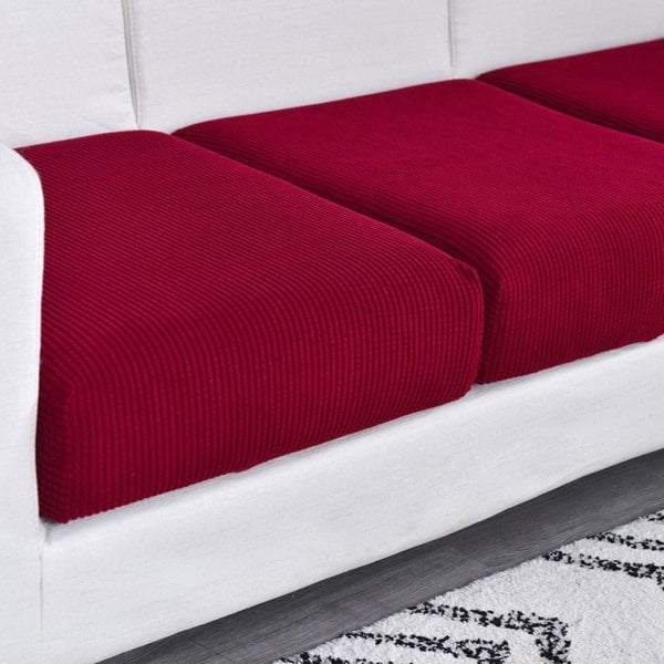 Anyhouz Anyseat Sofa Cover Wine Red Polyester Thick Stretchable Cushion For Living Room 1Pc Enlarge Size 160-185cmx60-90cm
