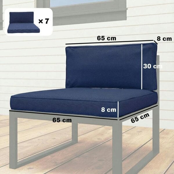 14-piece Dining Set Cushions - Dark Blue