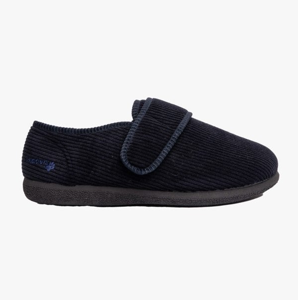 Padders OLIVER Mens Touch Fasten Full Slippers Navy