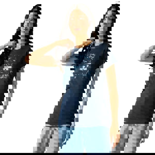 Regatta Womens/Ladies Fingal Slogan Cat T-Shirt - Navy Blue - 