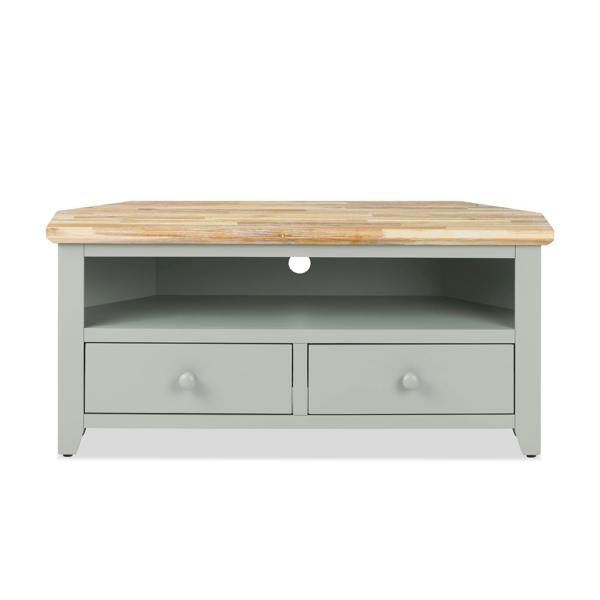 Statement Furniture Florence Wooden Corner TV Unit With 2 Drawers and Shelf