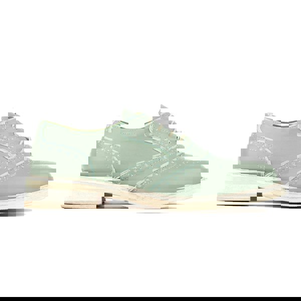 Embassy London Brick Lane - Green - Women's contrast leather lace-up brogue