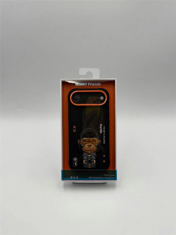 Nimmy Friends Nimmy Cool & Cute 2.0 Gorilla Case with MagSafe for iPhone 17 Air 6.5" Black Orange - N-KMLL-IP17-AIR-016