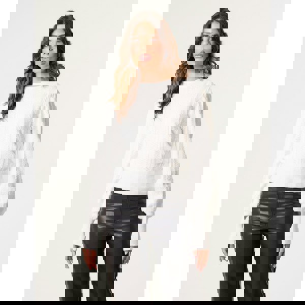 Blue Vanilla Puff Sleeve Textured Jumper