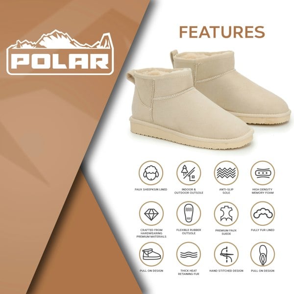 VIVA Women's Faux Fur Lined Boot Slippers - Memory Foam Anti-Slip Sole