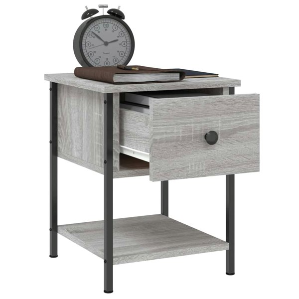 Berkfield Bedside Table Grey Sonoma 34x35.5x45 cm Engineered Wood
