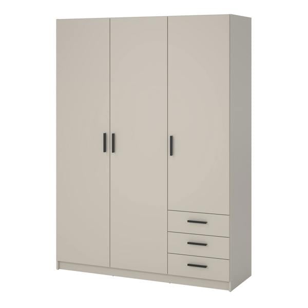 Furniture To Go Sprint Wardrobe with 3 Doors + 3 Drawers in Cashmere