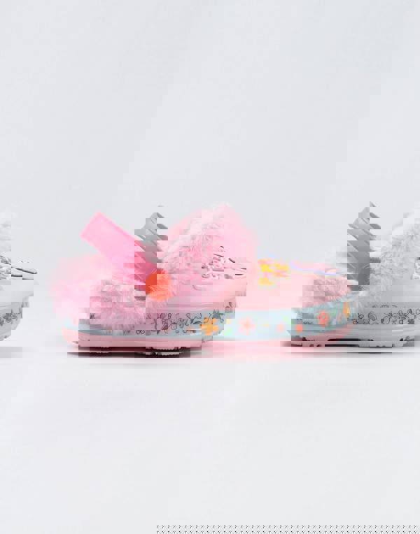 Peppa Pig Girls Pink Flowers Fur Lined Clogs