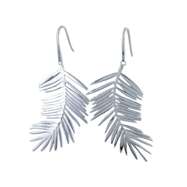 Sterling Silver Fern Leaf Earrings - Reeves & Reeves