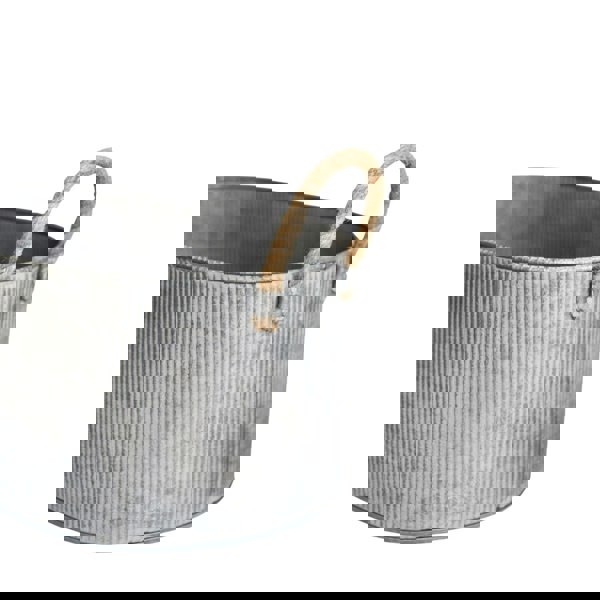Ivyline Outdoor Galvanised Rope Handle Trough Set of Two