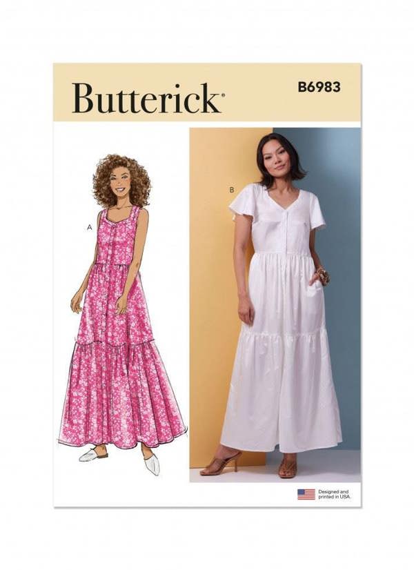 Butterick Sewing Pattern 6983, Dresses for Women, A (XS-S-M-L-XL-XXL) - Easy