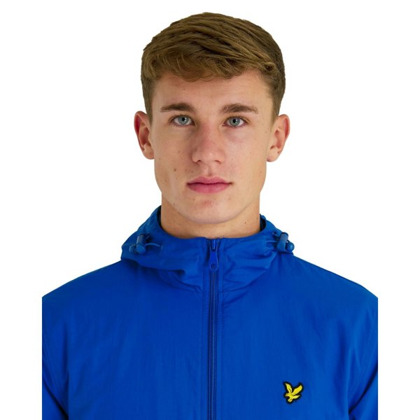 Lyle & Scott Branded Hooded Short Lightweight Jacket - Bright Blue