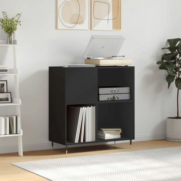 Berkfield Record Cabinet Black 84.5x38x89 cm Engineered Wood
