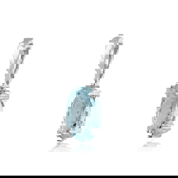 10836 Classic Oval Aquamarine Pendant in 9ct White Gold 2