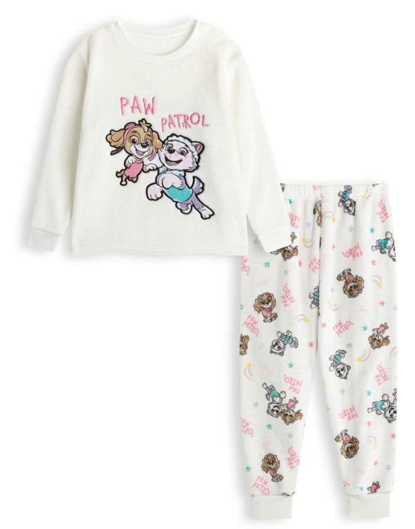 Paw Patrol Girls Off-White Character Long Sleeve Long Leg Pyjama Set